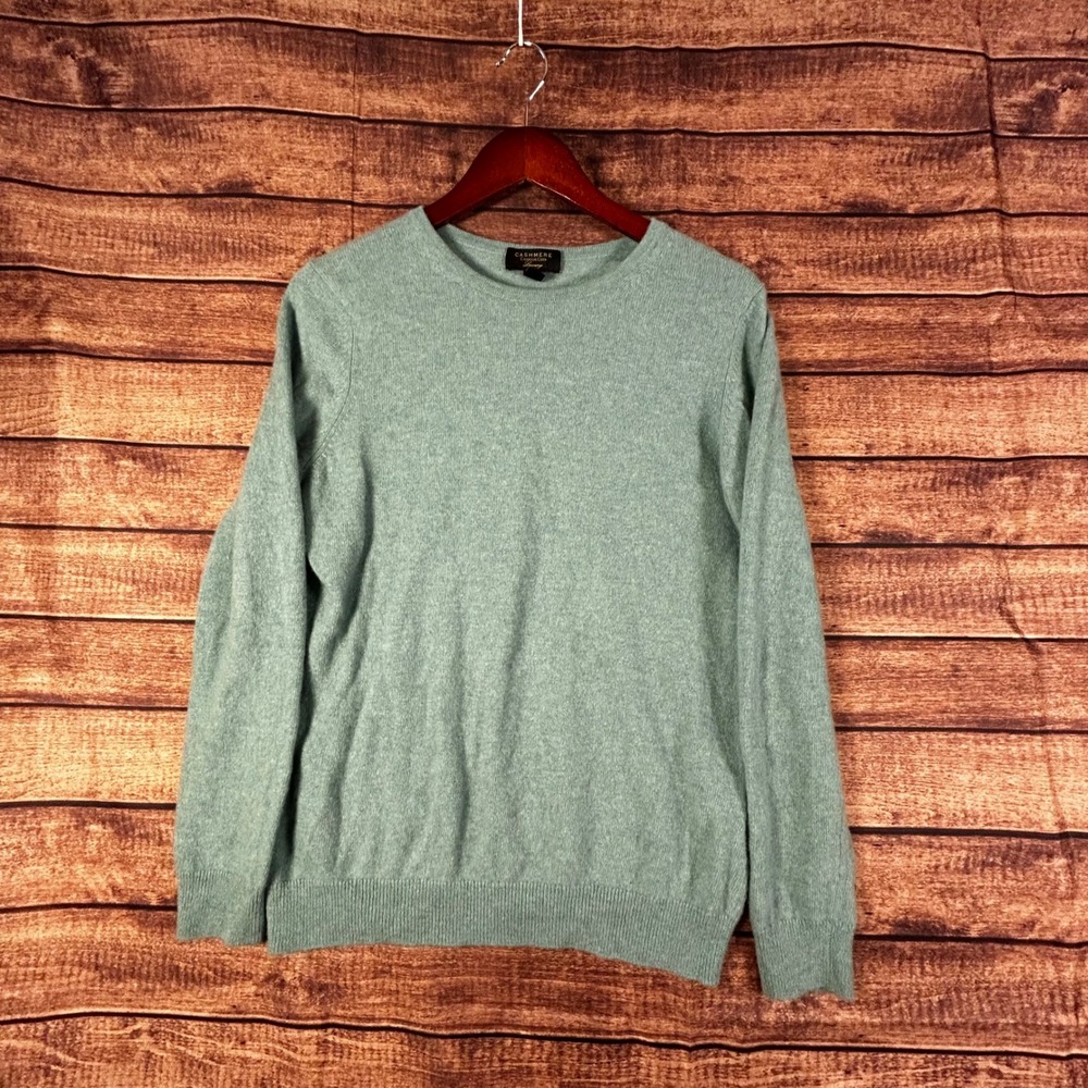Charter Club‎ Luxury Womens 100% Cashmere Crewneck Sweater Sage Green Large